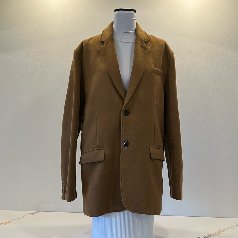 Real Takai fleece cognac/camel blazer black lining inside pocket 2XL